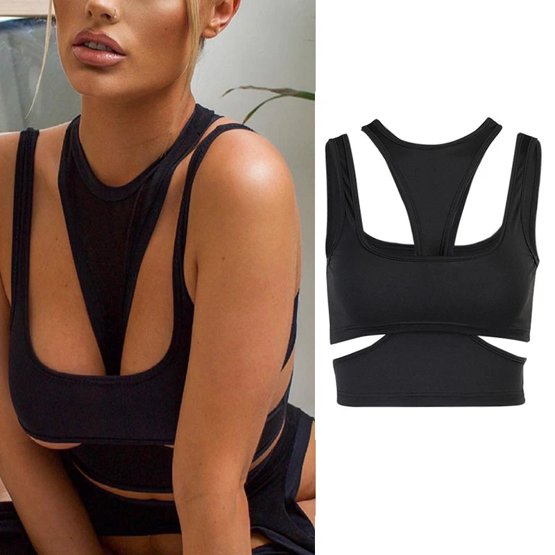 Sexy White Cut Out Crop Top